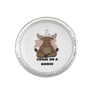 Goose on a Moose Animal Funny Ring