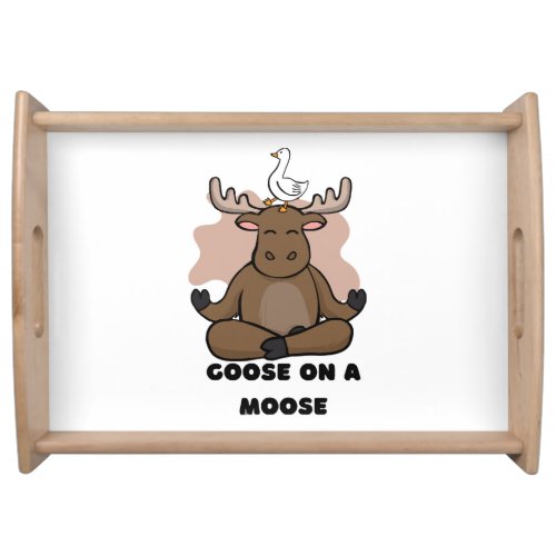 Goose on a Moose Animal Funny Serving Tray