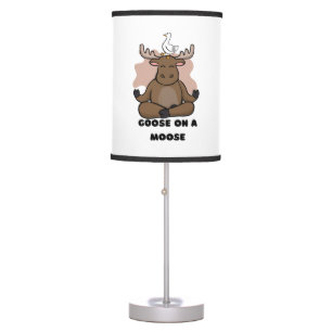 Goose on a Moose Animal Funny Table Lamp