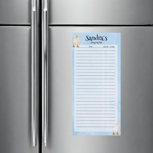 Goose Personalized Budget Shopping List Magnetic Notepad (Goose Personalized Budget Shopping List Magnetic Notepad)