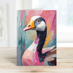 Goose Portrait Modern Impressionist Art Card