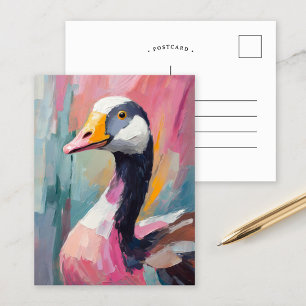 Goose Portrait Modern Impressionist Art Postcard