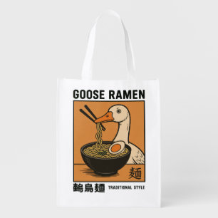 Goose Ramen Funny Noodle Art Grocery Bag