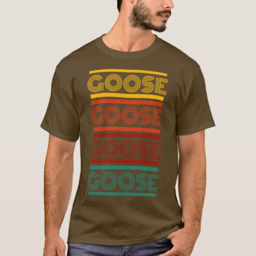 Goose  retro letters 1 T_Shirt