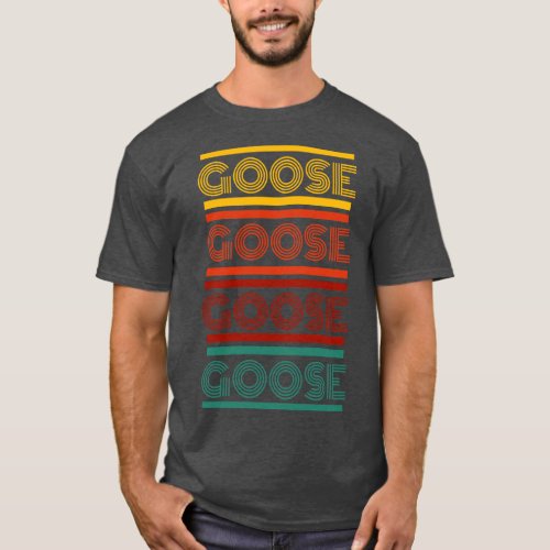 Goose  retro letters T_Shirt