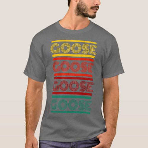 Goose  retro letters T_Shirt