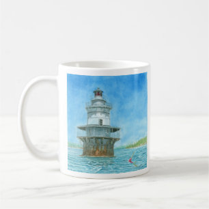 Goose Rocks Lighthosue Watercolor Coffee Mug