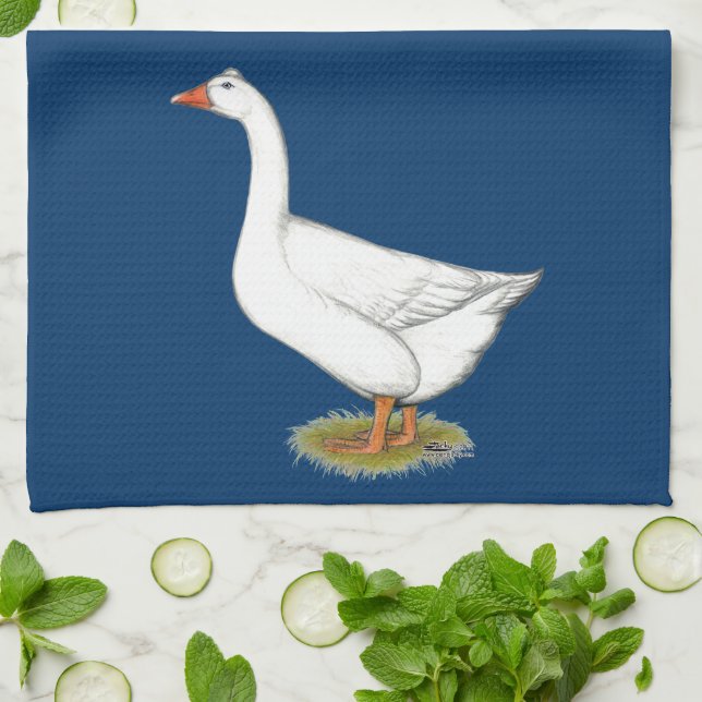 Goose Roman Tufted Kitchen Towel (Folded)