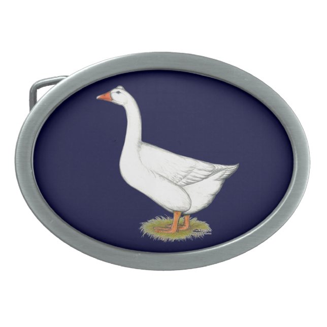 Goose Roman Tufted Oval Belt Buckle (Front)