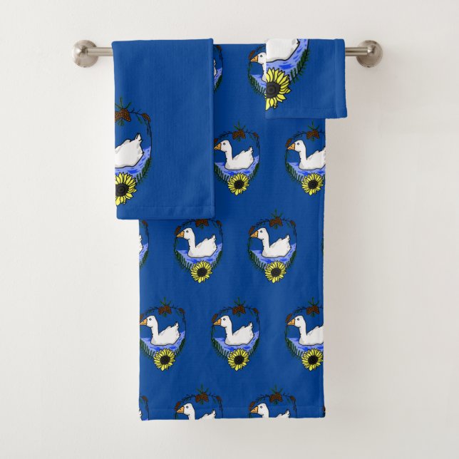 Goose Swimming  Bath Towel Set (Insitu)
