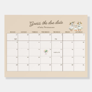 Goose Theme Guess the Due Date Baby Shower Game Foam Board