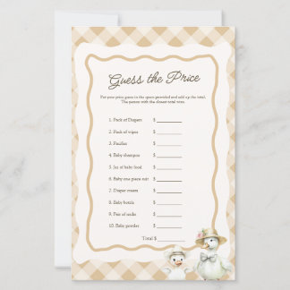 Goose Theme Plaid Price is Right Baby Shower Game