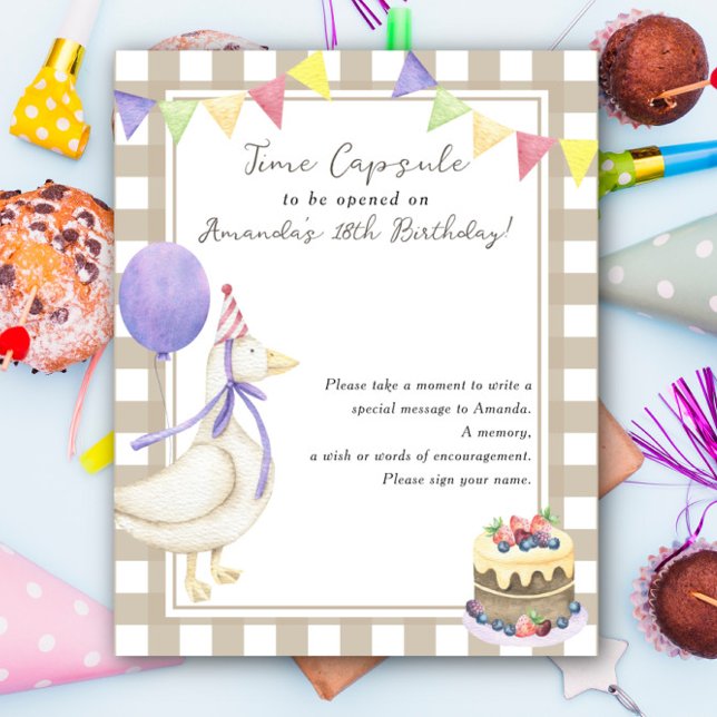 Goose Time Capsule 1st birthday gender neutral Poster (Creator Uploaded)