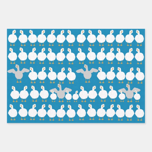 Goose Who Wrapping Paper Sheets (Front)