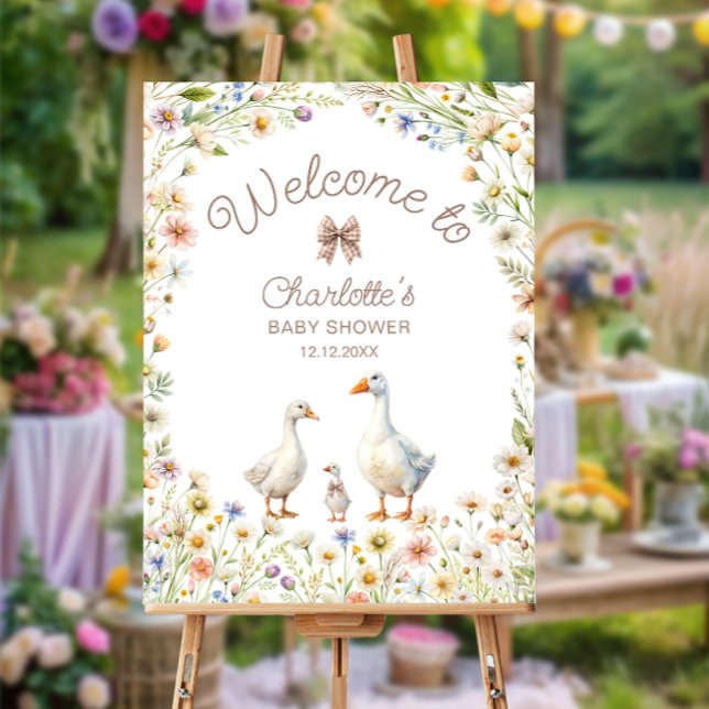 Goose Wildflower Boho Baby Shower Welcome Foam Board (Creator Uploaded)