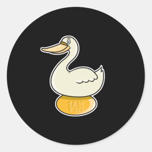 goose with golden egg classic round sticker