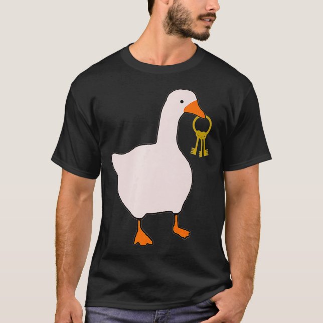 Goose With Keys Video Game Premium  T-Shirt (Front)