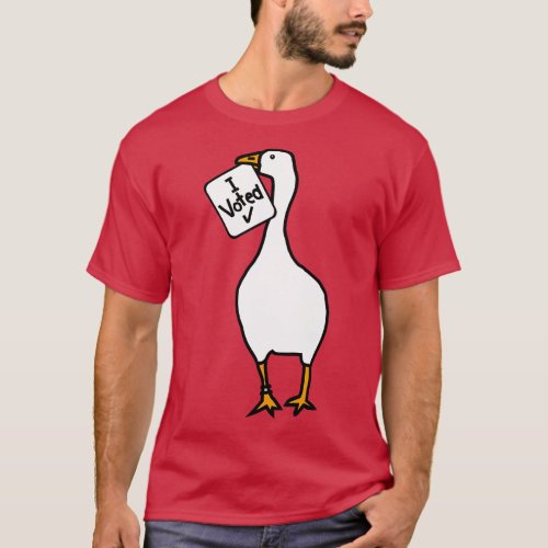Goose with Stolen I Voted Sign T_Shirt