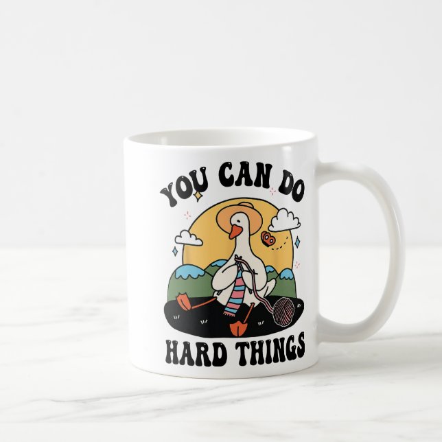 Goose You Can Do Hard Thing Testing Day  Coffee Mug (Right)