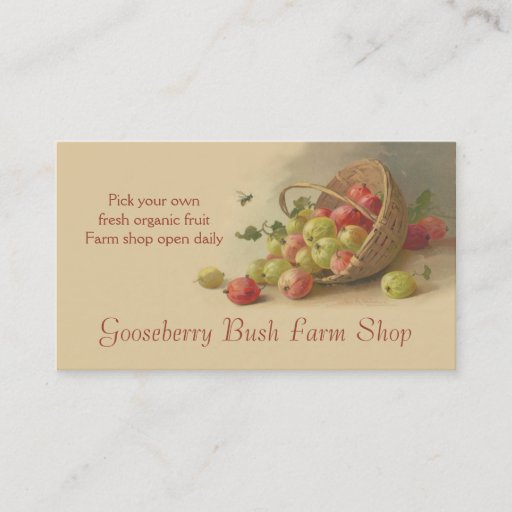 Customizable Gooseberries pears fruit sales business cards
