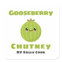 Gooseberry chutney square sticker