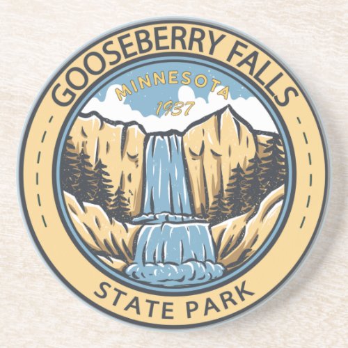 Gooseberry Falls State Park Minnesota Badge Coaster