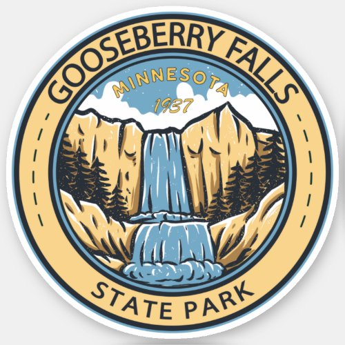 Gooseberry Falls State Park Minnesota Badge Sticker