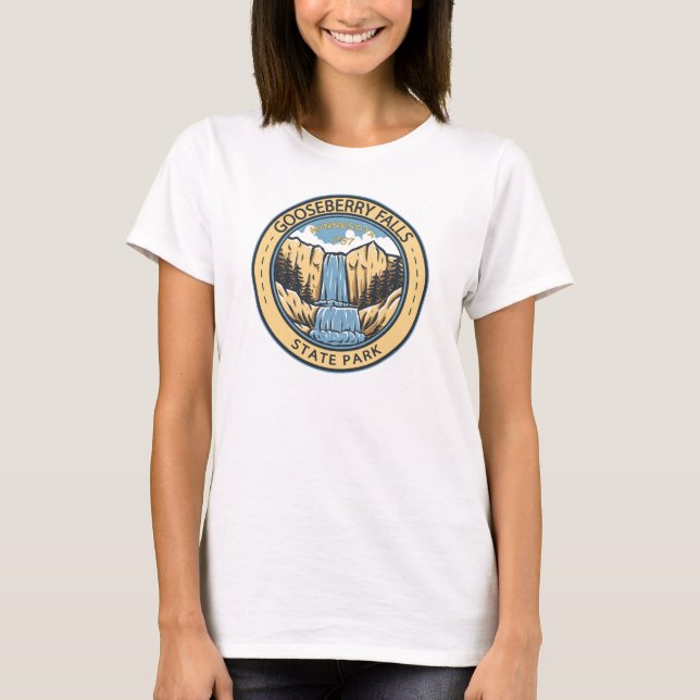 Gooseberry Falls State Park Minnesota Badge T-Shirt (Front)