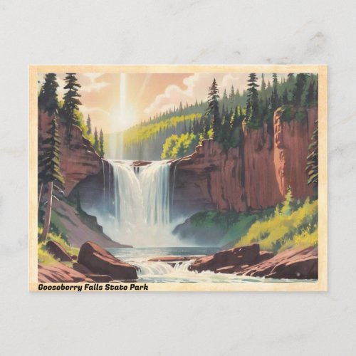 Gooseberry Falls State Park Vintage Postcard