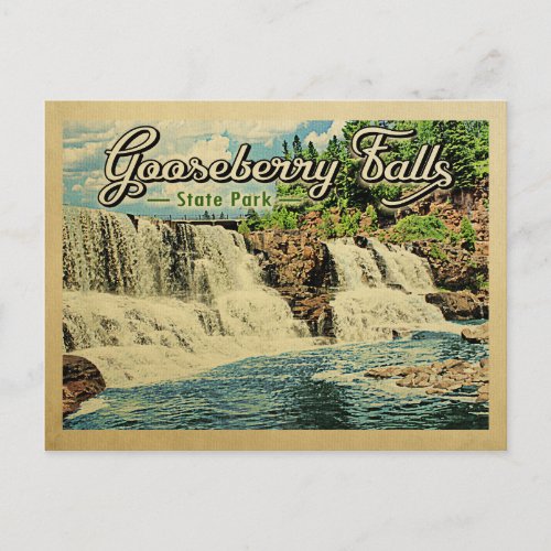 Gooseberry Falls State Park Vintage Travel Postcard