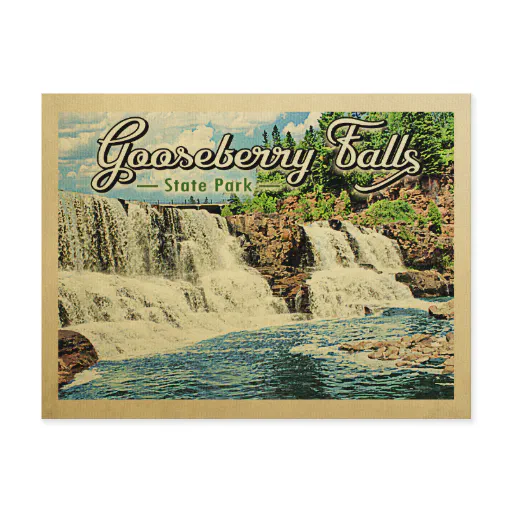 Gooseberry Falls State Park Vintage Travel Postcard