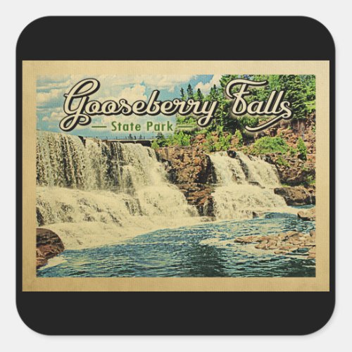 Gooseberry Falls State Park Vintage Travel Square Sticker