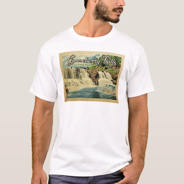 Gooseberry Falls State Park Vintage Travel T-Shirt (Front)