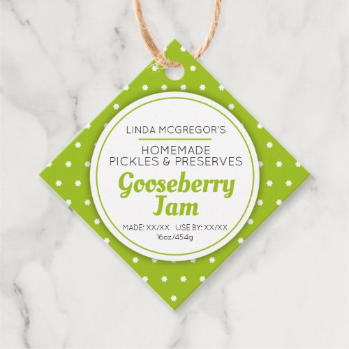 Gooseberry jam green preserve jar product label