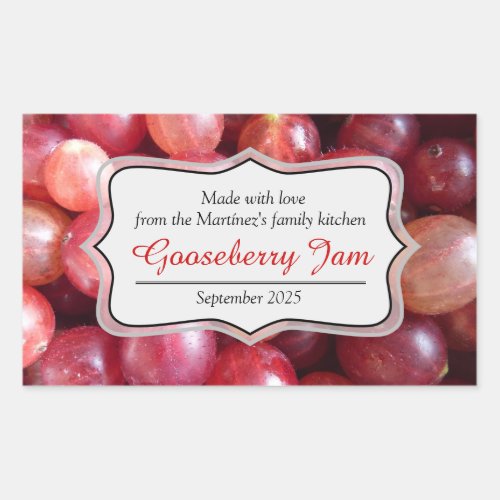 Gooseberry jam preserve red label sticker