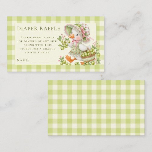 Gooseberry Silly Goose Diaper Raffle Baby Shower Enclosure Card