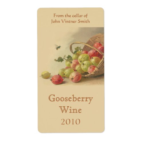 Gooseberry wine bottle label