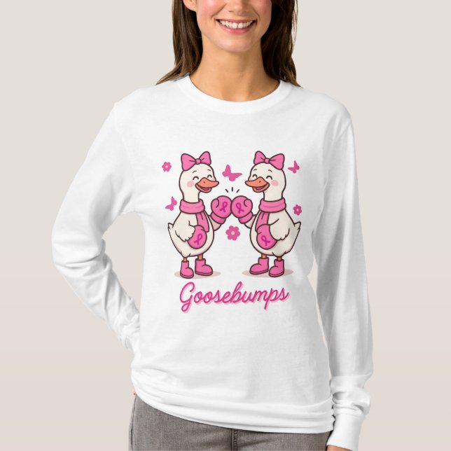 Goosebumps Breast Cancer Awareness Geese T-Shirt (Front)
