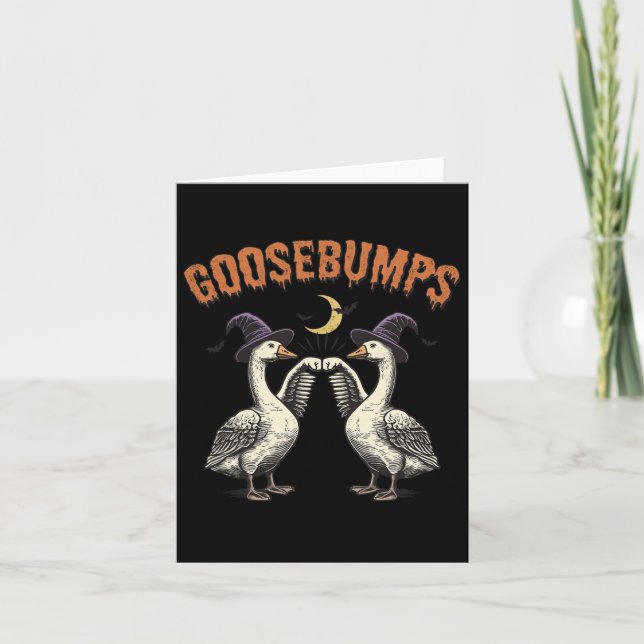 Goosebumps Funny Witch Goose Bumps Puns Halloween  Card (Front)