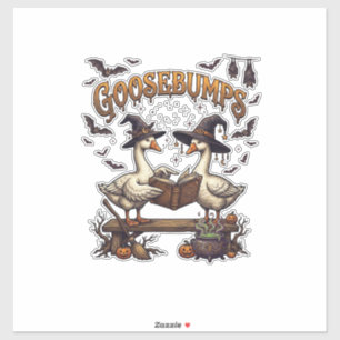 Goosebumps Halloween Geese Witch Hats Magic Book_1 Sticker