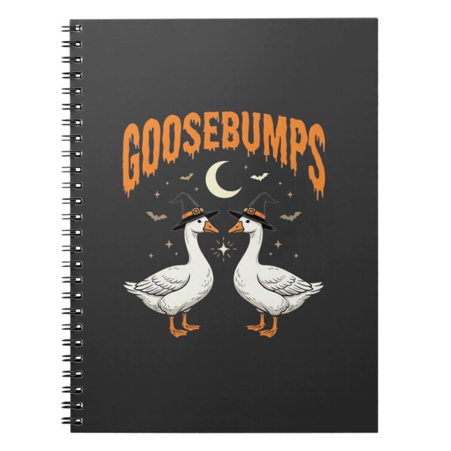 Goosebumps Halloween Witch Geese Vector Design Notebook (Front)
