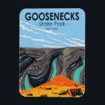 Goosenecks State Park Utah Vintage  Magnet<br><div class="desc">Goosenecks State Park artwork design. The park overlooks a deep meander of the San Juan River.</div>