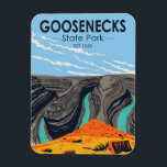 Goosenecks State Park Utah Vintage  Magnet<br><div class="desc">Goosenecks State Park artwork design. The park overlooks a deep meander of the San Juan River.</div>