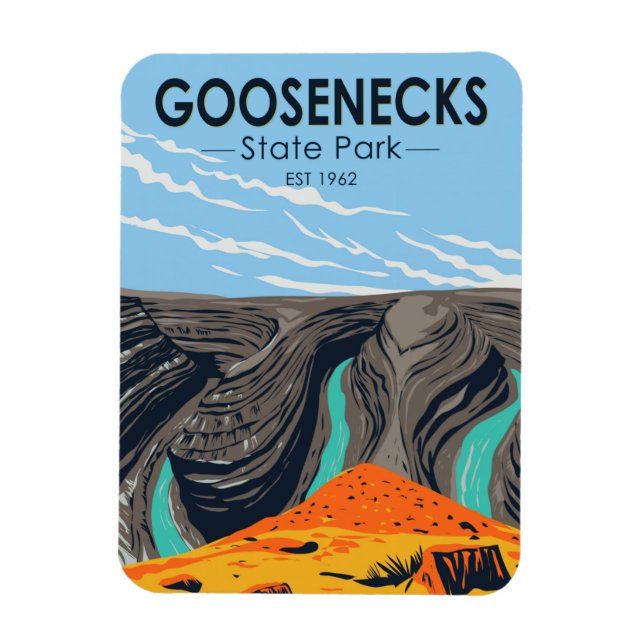 Goosenecks State Park Utah Vintage  Magnet (Vertical)