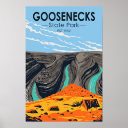 Goosenecks State Park Utah Vintage Poster