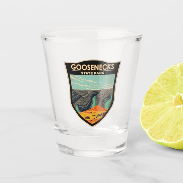 Goosenecks State Park Utah Vintage  Shot Glass (Front)