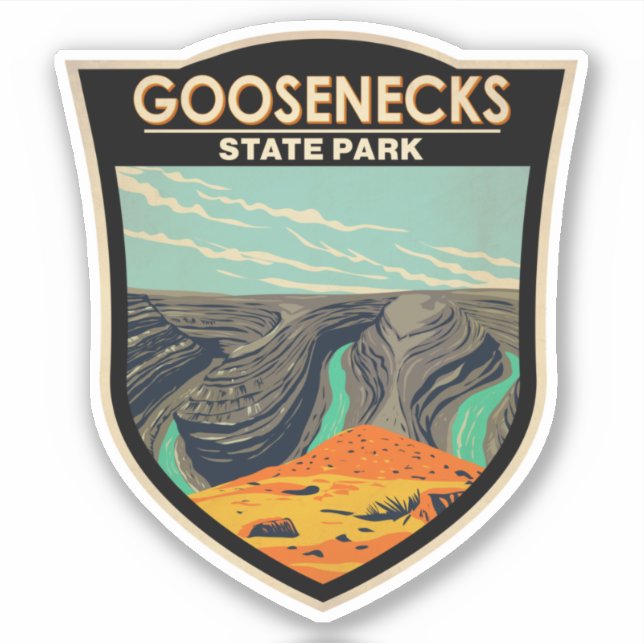 Goosenecks State Park Utah Vintage Sticker (Front)