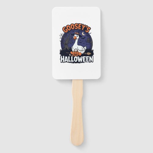 Gooseys Halloween Goose Witch Hat Pumpkin_1 Hand Fan