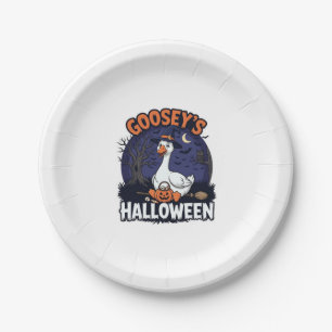 Gooseys Halloween Goose Witch Hat Pumpkin_1 Paper Plates