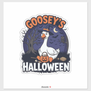 Gooseys Halloween Goose Witch Hat Pumpkin_1 Sticker